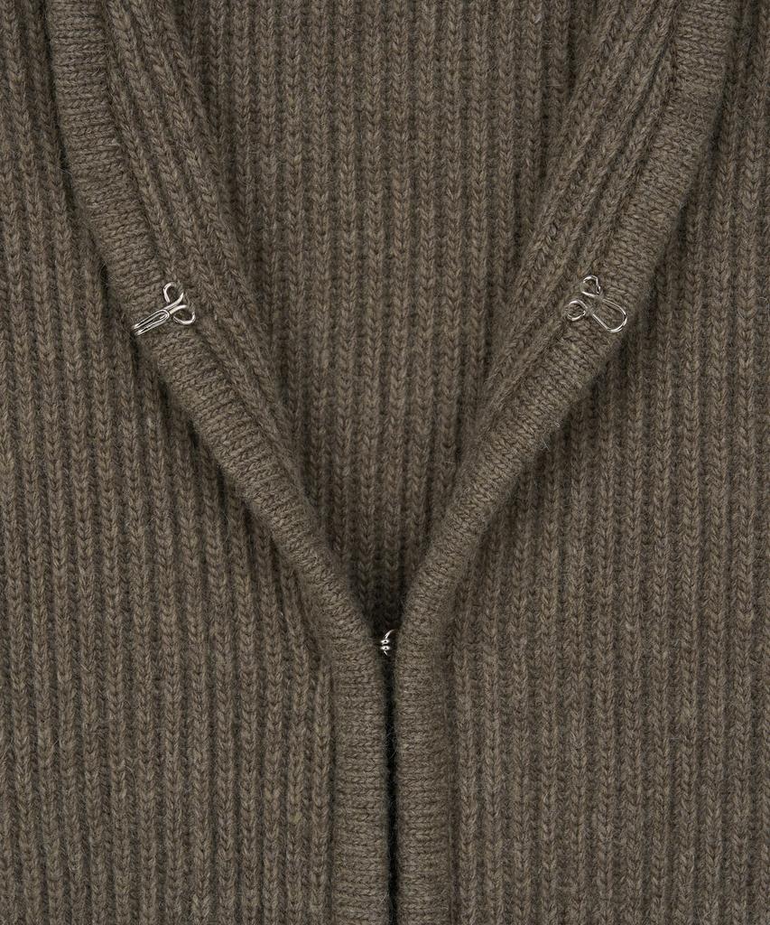 Tobaseu Minimal Cashmere Rib Vest (Khaki Brown)
