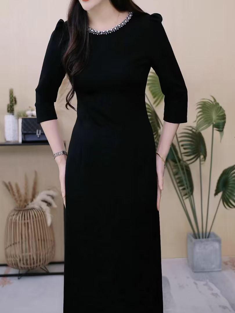 

2025 Европейский стиль Приталенное весеннее платье: Универсальная, трендовая роскошь для женщин L 105-120 lbs