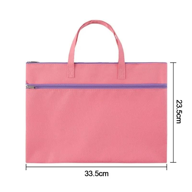 A4 File Bag Portable Zipper Oxford Cloth Waterproof 8k Sketch Drawing Art Storage Bag Canvas Bag School Office Filing Products