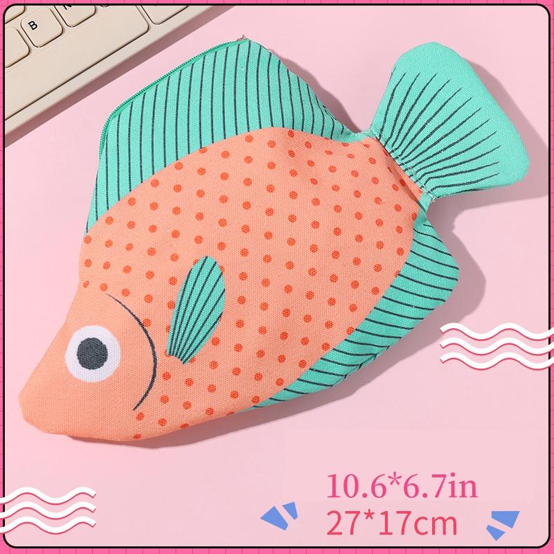 

Школьные принадлежности, Пенал большой вместимости, Креативный и интересный пенал, Рыба-фугу, Мультяшный пенал в виде глубоководной рыбы, Многоцветный