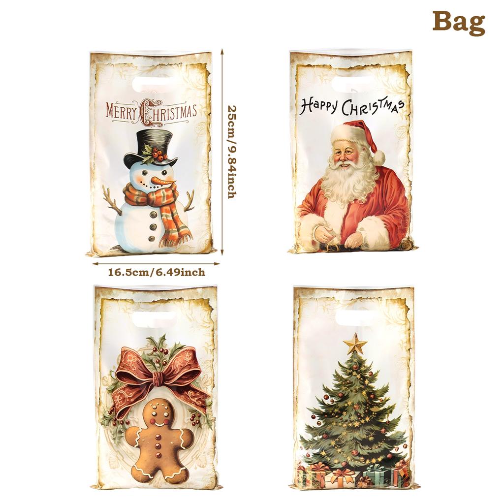 Sacs Cadeaux de Noël Décorations Joyeux Noël pour la Maison 2025 Navidad Natal Xmas Ornement Bonbons Biscuits Sacs Pratiques Nouvel An 2026