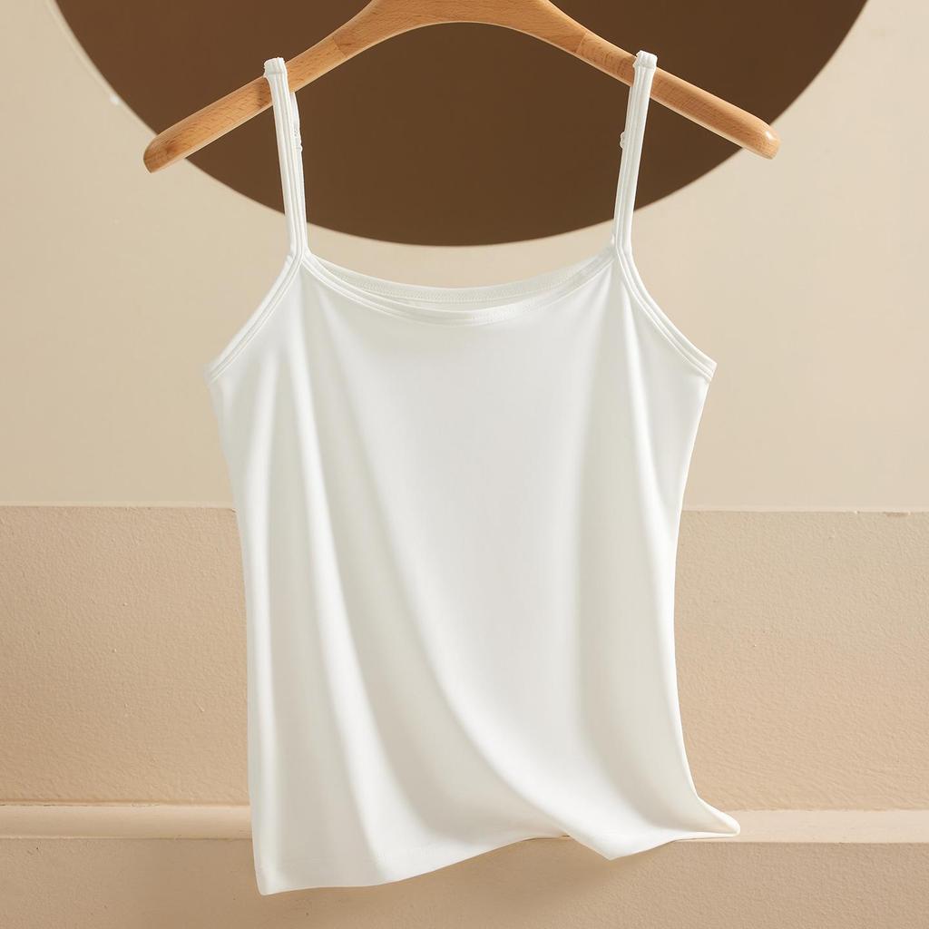 Women's Seamless Ice Silk Camisole Tank Top - Versatile, Slimming, Sleeveless, Plus Size, Lightweight