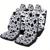 Cow Pattern Car Seat Cover Set - High-Quality, Comfortable, Full Coverage For 2 Front & Rear Seats, Machine Washable, All-Season