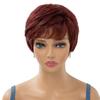 Synthetic Red Wig with Bangs Natural Short Pixie Cut Wigs for Women Lady Daily Party Costume Mommy Wig Heat Resistant