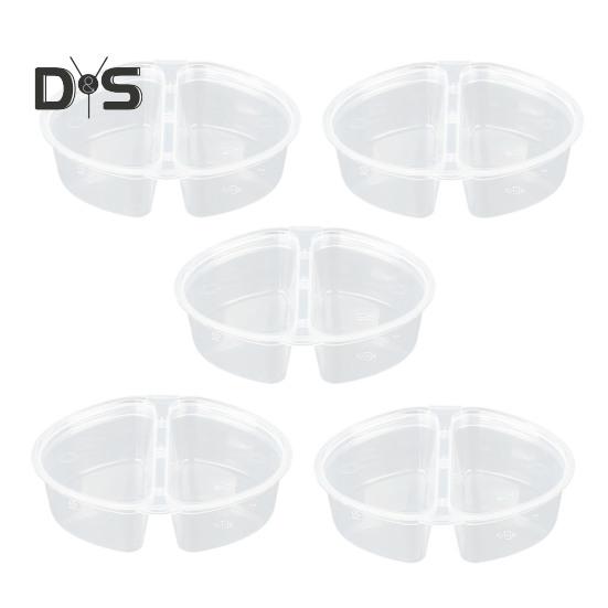 5/10/15/25Pcs Seasoning Box Disposable And Reusable Leak-Proof Lid Double Compartment Condiment Container for Condiment Dip Sauce Sampling And Travel