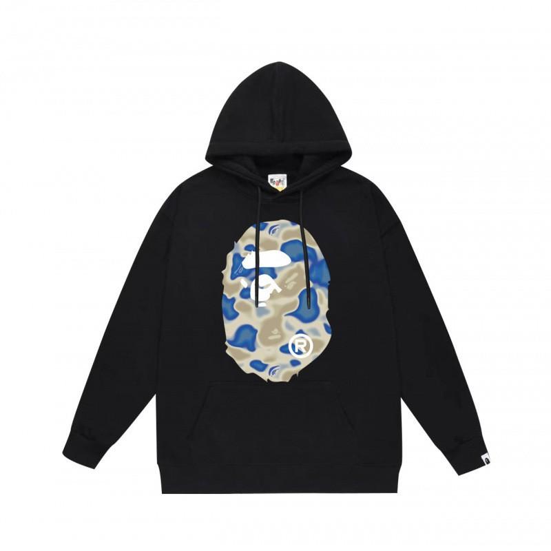 Mens Womens Streetwear Hoodie With Japanese Style Bape Print Loose Fit Cotton Pullover Winter