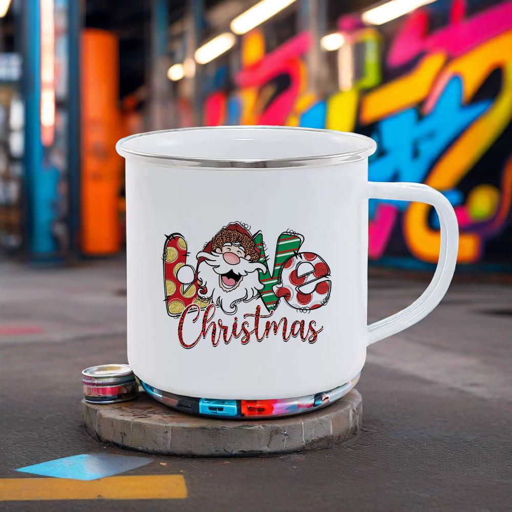 Merry Christmas Mug Festival Gift Coffee Mugs Santa Pattern Breakfast Cup Red Green Series Cola Milk Cups for Home Party BBQ Bar