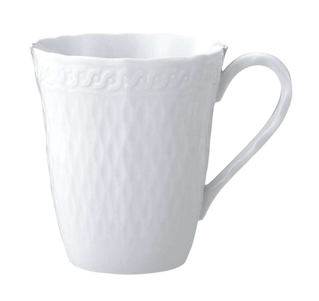 Noritake Mug 420cc Cher Blanc Microwave Safe Dishwasher Safe Fine Porcelain (Premium White) T94857/1655