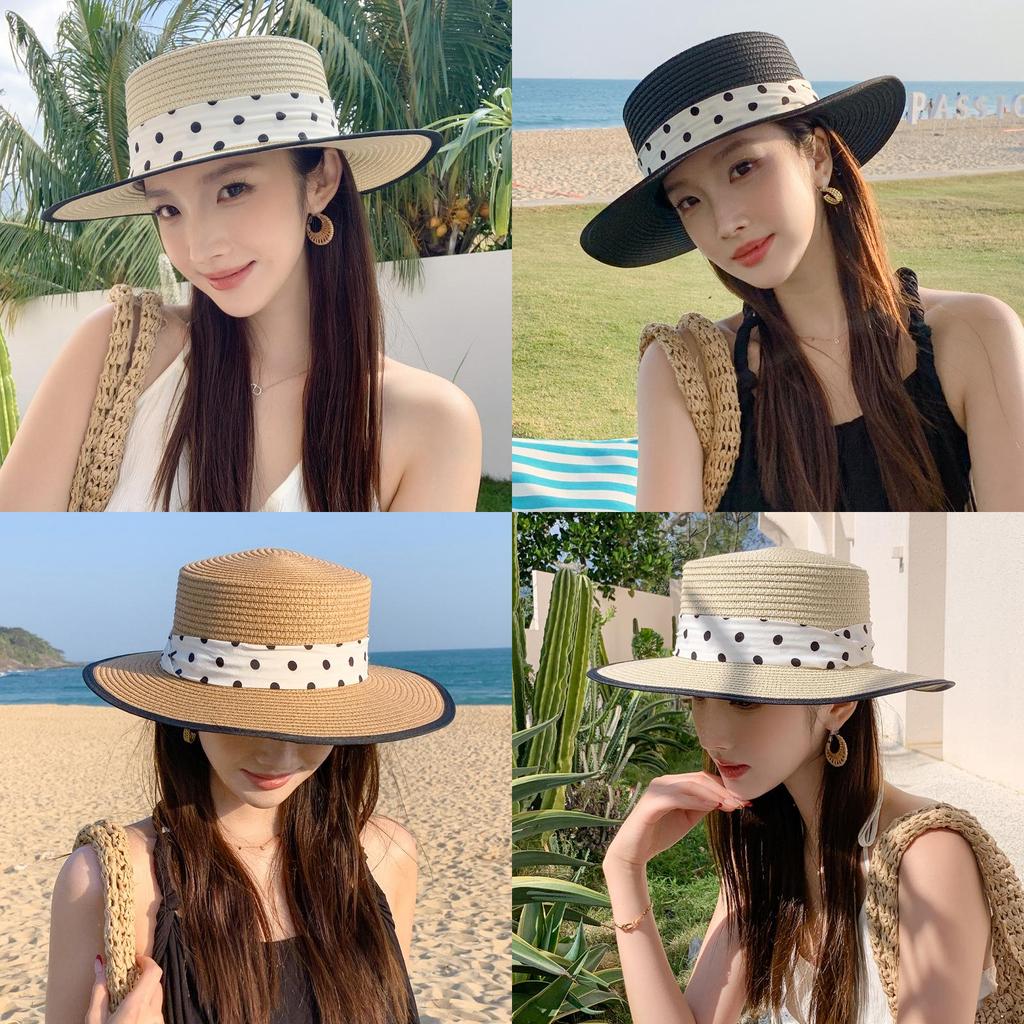 Straw Sun Hat With Wide Brim For Beach Vacation And Sun Protection