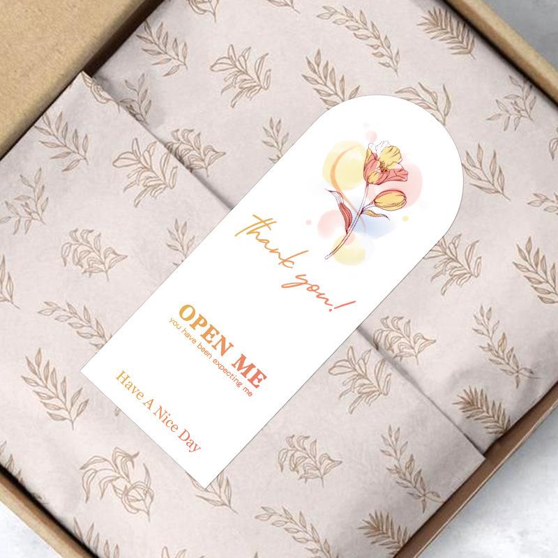 50 Sheets/pack, Floral Stickers, Minimalist, Printed Decoration, Rectangular, Sealing Stickers, Gift Box Sealing Stickers, Adhesive Labels