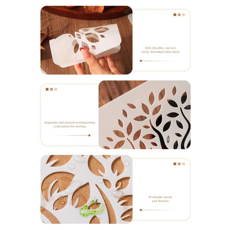 6 Pcs Tree Stencils Cartoon Leaf Stencils Hollow Out Drawing Templates for DIY Projects Reusable Painting Template