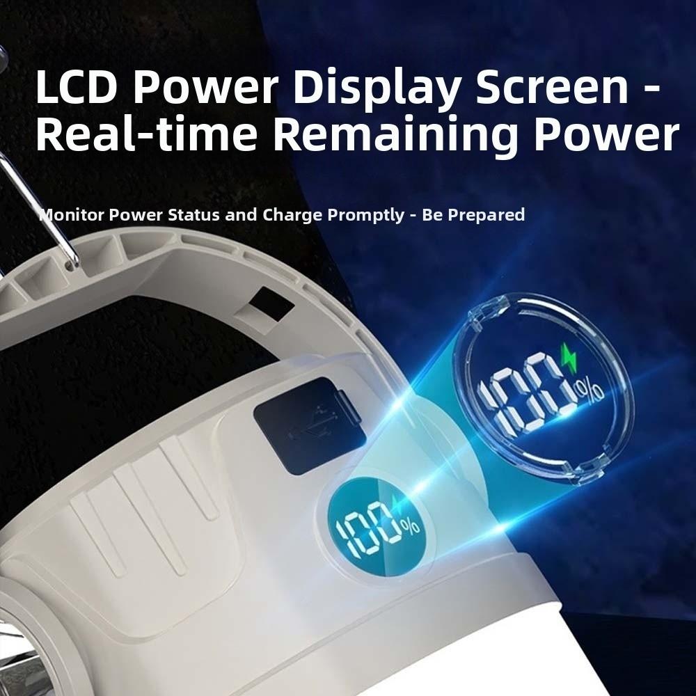 Portable Beige Tent Lamp Dimmable Hanging Lights Mini Solar Camping Light  Wilderness