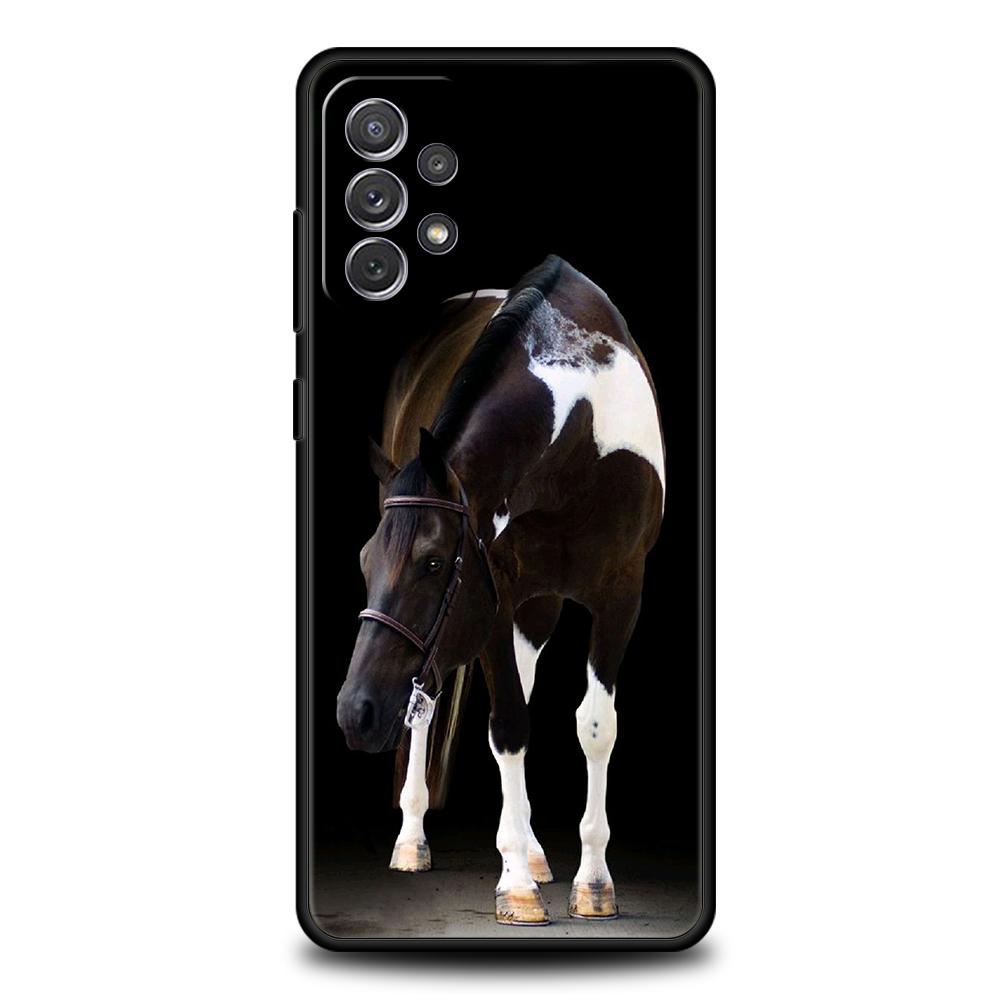 Horse Animal Silicone Case For Samsung Galaxy A32 A52 A13 A22 A72 A51 A71 A41 A11 A31 A21S 5G Luxury Phone Cover Shell Funda Bag