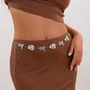 Retro style sweet and cool punk waist chain, personalized metal denim style three-dimensional body chain jewelry women
