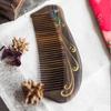 Tan Mujiang Peacock Feather Lacquer Wooden Comb Gift Set