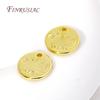 10/20Pcs 'Good Luck' Round Charm Pendant 18K Gold Plated Small Extend Chain Tag DIY Necklace Bracelet Accessories