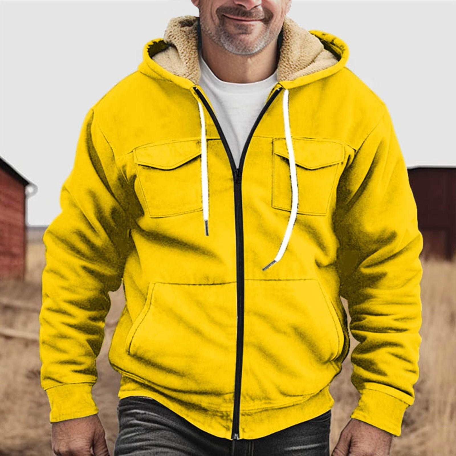 

Мужская утолщенная куртка на пуговицах с двойным карманом и карманной вставкой, хлопковая куртка XXXXL жёлтый