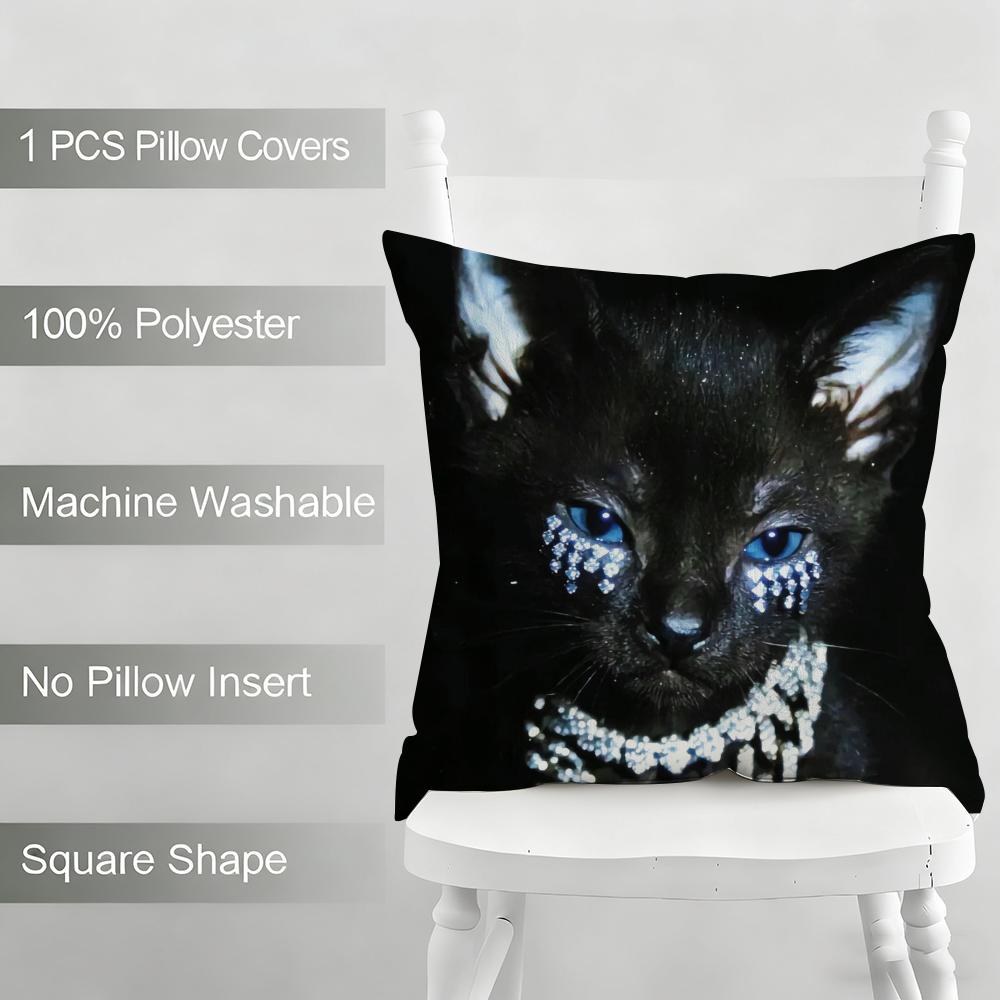 Wild Cats Cushion Cover Household Decoration Linen Sofa Cushion Cover: Skin-Friendly & Breathable with Invisible Zipper