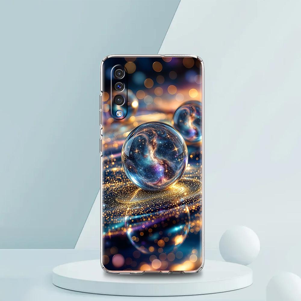 Transparent Phone Case for Samsung Galaxy A16 A14 A12 A22 A24 A42 A02 A03S A06 A20 A30 A40 Soft TPU Cover Cartoon Planet Pattern