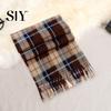 Soft Plaid Scarf Unisex Winter Color Matching Print Tassel Thick Warm Double-sided Checkered Shawl Plush Long And Wide Keep Neck Protection Lady Fall
