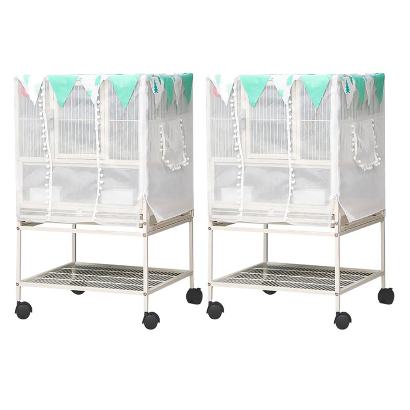 Cage Urine Guard for Small Animal Cages Bird Cage Splash Proof Net Cover Antisplashing Barrier Net for Birdcage 2PCS 1