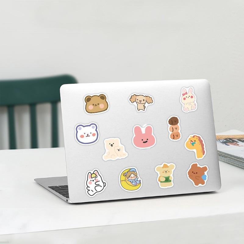 10 30 50 100pcs Korean Bear Cartoon Stickers Kawaii Anime Cute Notebook Scooter Water Cup Creative Gift Laptop Decal Stickers