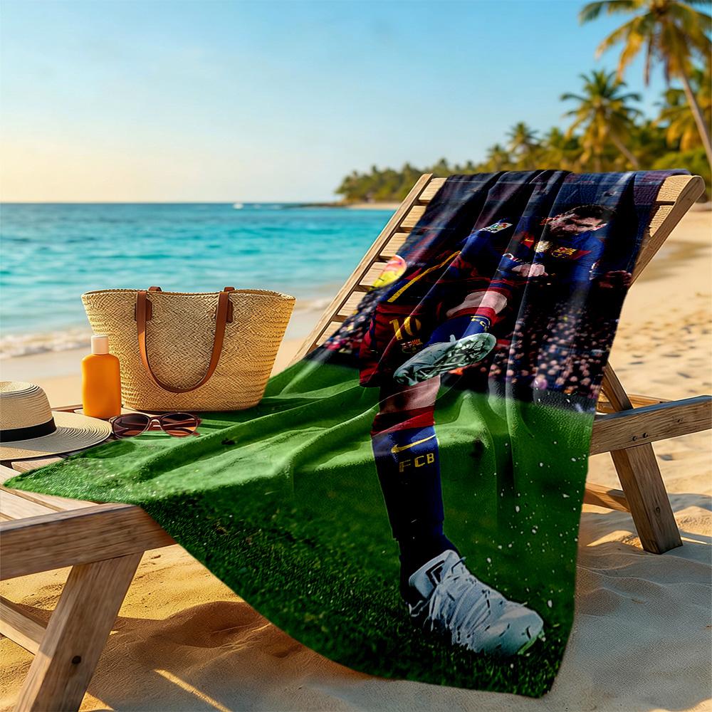 Messi Beach Towel Quick-Dry Soft Microfiber Comfortable Lightweight Portable for Swimming,Beach,Camping, Travel, Beach Accessories,Gym
