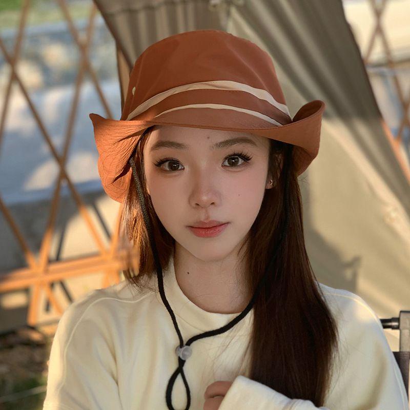 

Outdoor Bucket Hat Hat Female Summer Sun-Proof Quick-Drying Alpine Cap Female Travel Fishing Guy Bucket Hat Male C3675 Orange M(56-58cm)