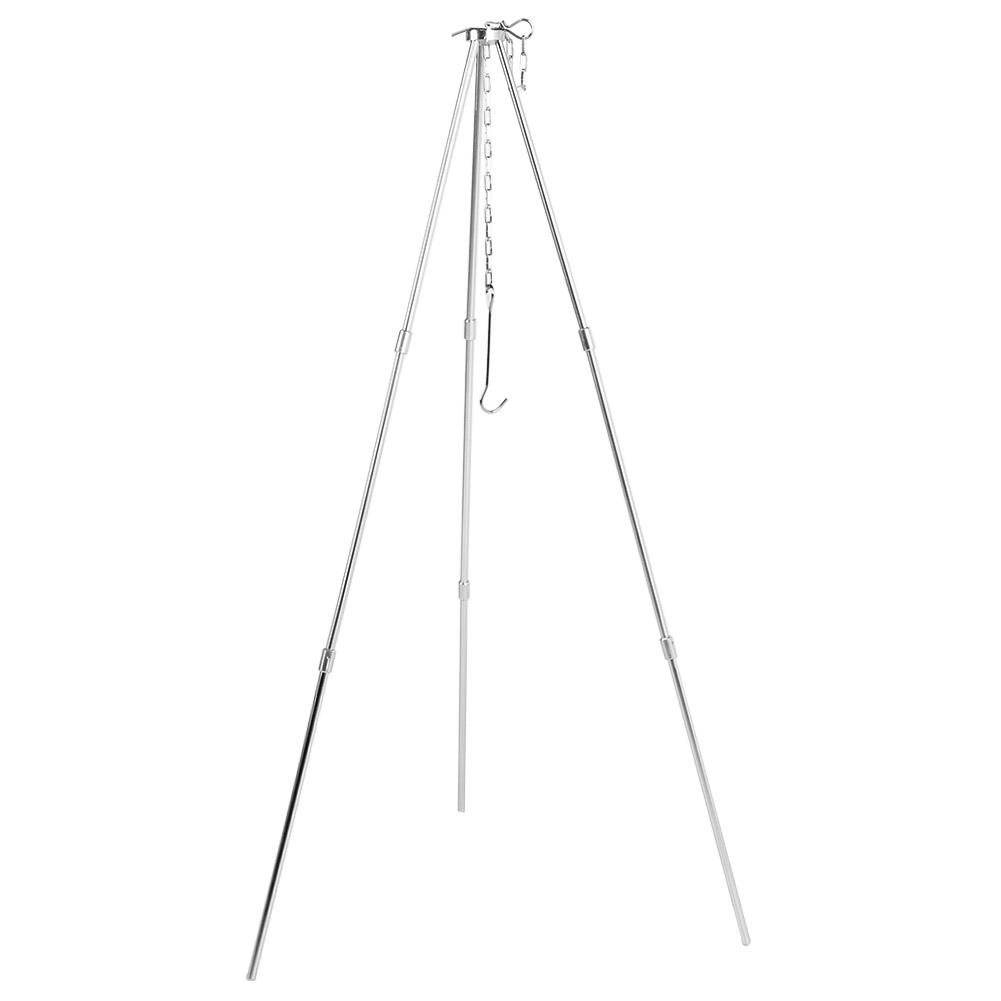 Portable Outdoor Cooking Tripod with Adjustable Hang Chain Hanging Pot Grill Stand Cookware
