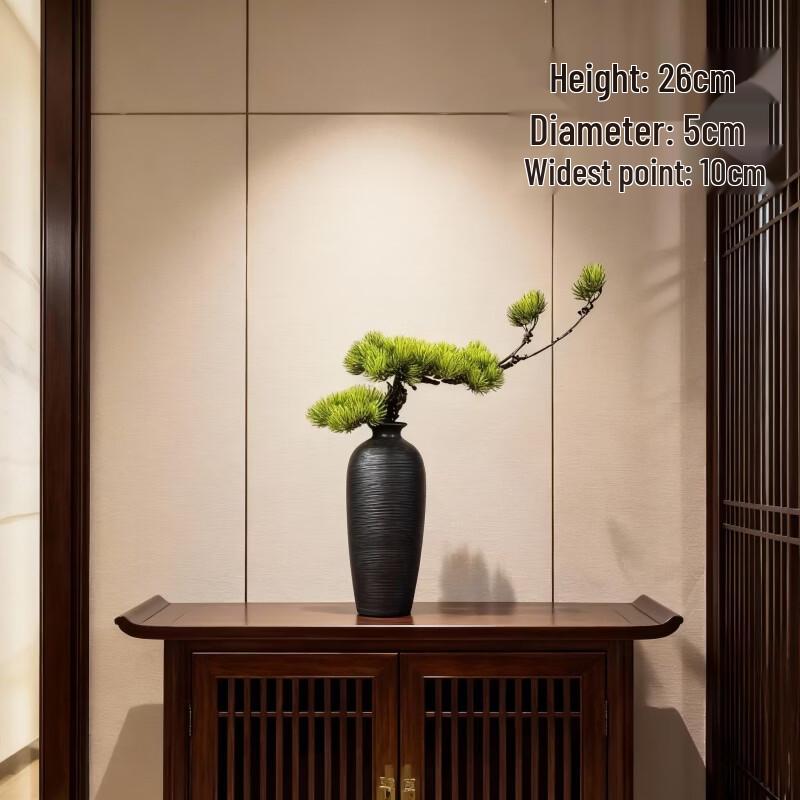 Black Carved Ceramic Vase (2-Pack)