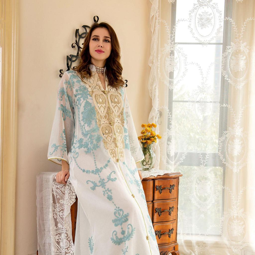 European & American Style Women's Arabian Evening Dress - Dubai Fashion Robe