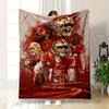 "Football Players with Golden Gate Bridge Design Flannel Blanket for Bedroom, Living Room, Sofa, and Nap