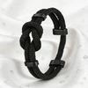Yousheng Adjustable Men Rope Bracelet Infinity Knot Bracelet Simple Black Rope Bracelet with Card Gift for Husband Boyfriend Brother