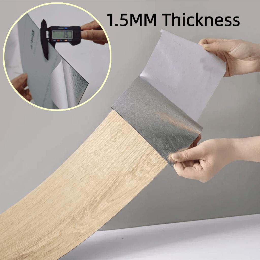 10PCS 40cmx15cm Plank Flooring PVC Self-Adhesive Flooring DIY Installation for Bathroom Kitchen Indoor Area Residential