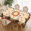 Autumn Harvest Theme Table Cloth, Turkey, Sunflower Print, Multi-Size Suitable For Round And Long Tables.