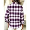 Casual Fashion Plaid Printed Women's Large Size Long Sleeve Shirt Cardigan