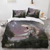 Dinosaur Duvet Cover Set King Queen Size For Kids Boys Girls Polyester Bedding Set Cartoon Wild Animals Pattern Comforter Cover