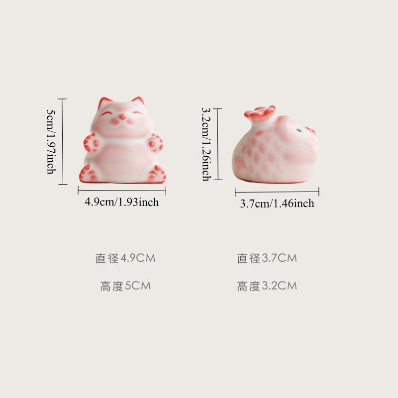 Pink Ru Kiln Bubble Fish Tea Pet & Incense Holder Ceramic Cute Design for Gongfu Tea Ceremony Home Decor Meditation Gift