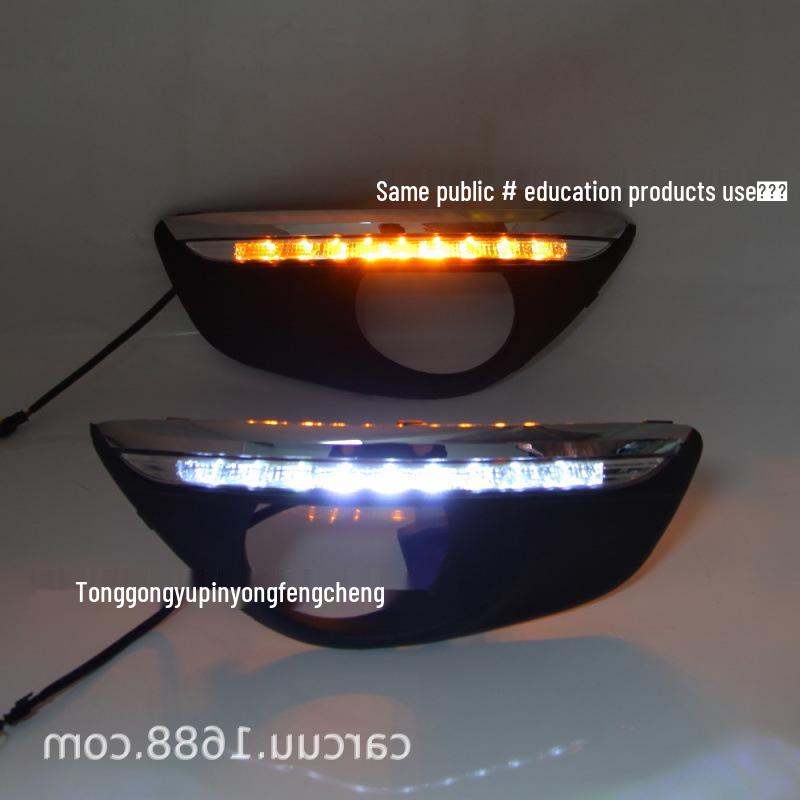 White Daytime Running Lights with Yellow Turn Signal for 2011-2012 Santa Fe