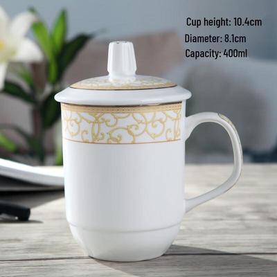 Keramiktasse aus Bone China mit Deckel