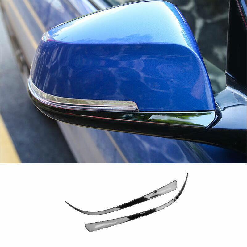 For BMW 3-Series 2013-2018  Black Steel Rear View Mirror Anti-Scratch Strip