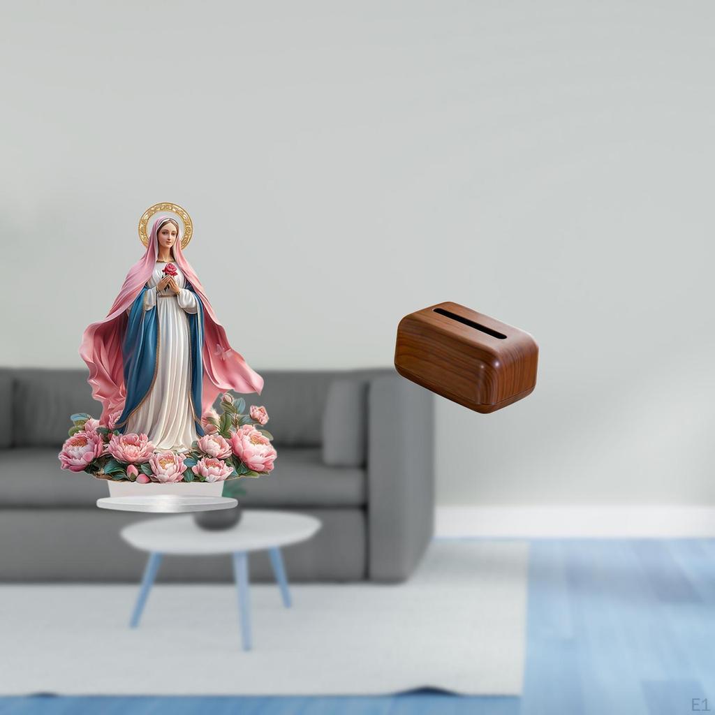 Nativity Scene Sculpture Table Centerpiece Acrylic Standing Decor Tissue Holder Cover Smooth