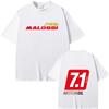 Malossi Theme TShrit Men Women Short Sleeve Print Unisex Streetwear Hip Hop Style Summer Fashion Hip Hop Tops Clothes Male