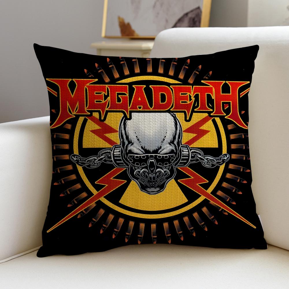 

Metal MMegadethS Cushion Cover Breathable and skinfriendly linen pillowcase square removable and washable cushion 30X30cm