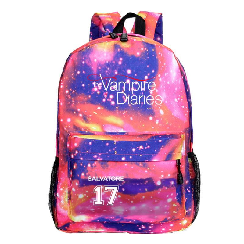 Vampire Diaries Peripheral Elementary and Secondary School Bags Grades 3-6 Casual Backpacks