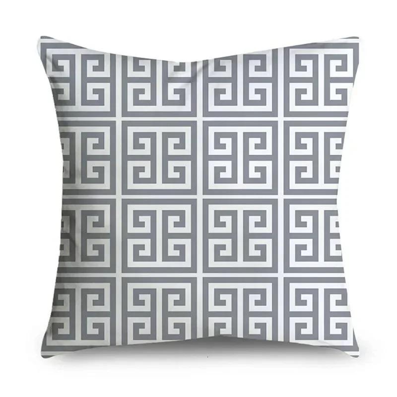 Home Decor Grey Stripe Geometric Cushion Cover Sofa Cover Bedroom Sofa Pillow Cover