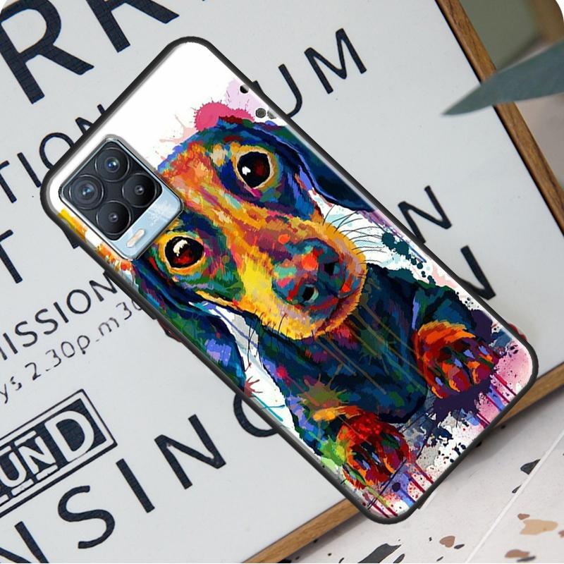Dackel Hund Hülle für Realme C21 C11 C15 GT Neo2 Master 8 Pro 8i OnePlus 9 Pro 8T 9R Nord2 Coque Cover
