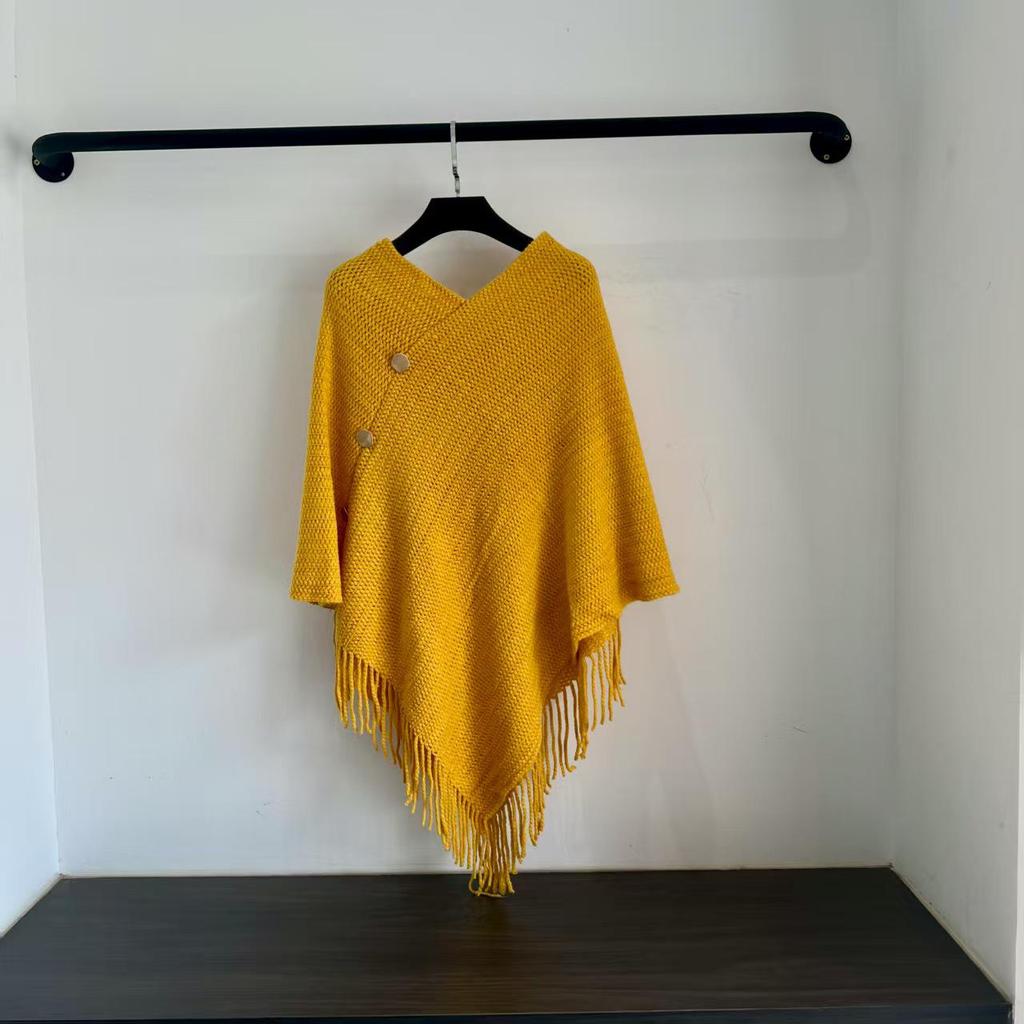 Damen Strickpullover Schal in Unifarbe: Vielseitiger Frühlings- und Herbst-Cardigan-Schal für klimatisierte Räume.
