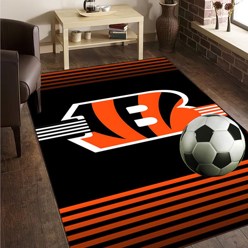Cincinnati-Bengals Helmet Rug Office Carpet Non-Slip Mat, Chair Rug Floor Covering for Gaming, Bedroom, Living Room , Home Decor Christmas Gift
