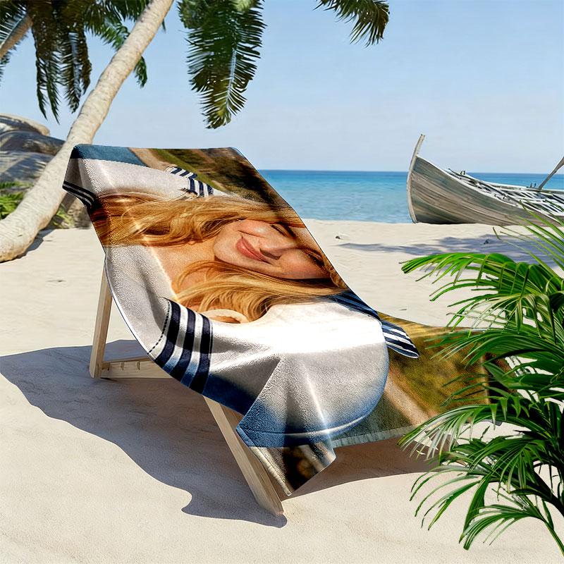 Sabrina Print Beach Towel, Large Soft Quick Dry Towel for Beach Camping Swimming